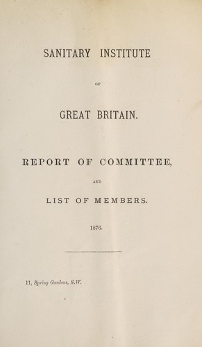 Cover for Report of Committee and list of members