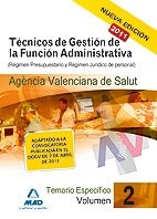 Cover for Técnicos de gestión de la función administrativa de la agencia valenciana de salud. Temario específico vol.Ii