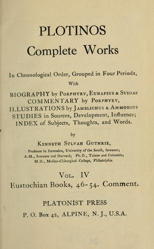 Cover for Plotinos