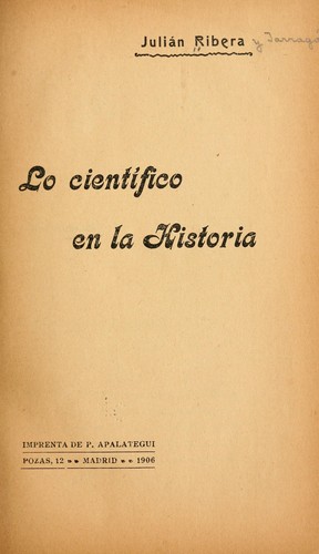 Cover for Lo científico en la historia