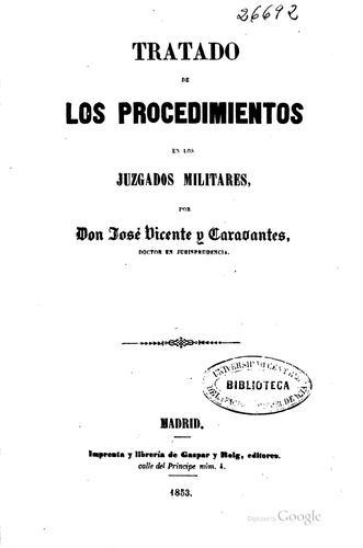 Cover for Tratado de los procedimientos en los juzgados militares