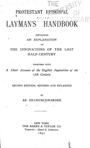 Cover for Protestant Episcopal layman's handbook