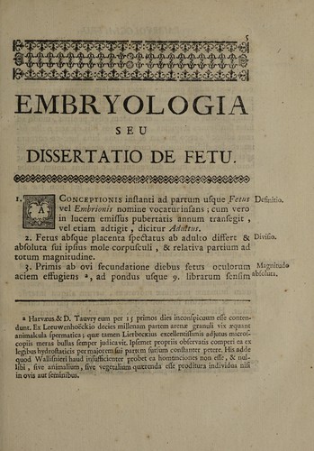 Cover for Embryologia seu Dissertatio de fetu, in qua fetus ab adulto differentiae dilucide exponuntur