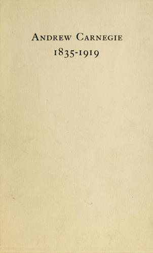 Cover for Andrew Carnegie (1835-1919)