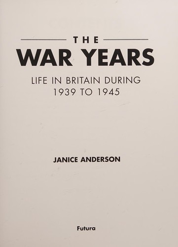 Cover for The war years