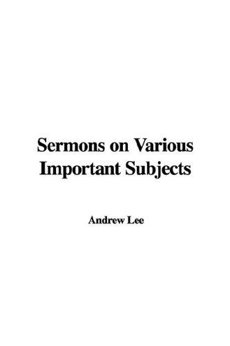 Cover for Sermons on Various Important Subjects