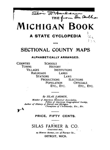 Cover for The Michigan Book: A State Cyclopedia with Sectional County Maps, Alphabetically Arranged ...