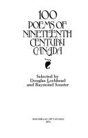 Cover for 100 poems of nineteenth century Canada