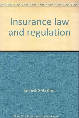 Cover for Insurance law and regulation