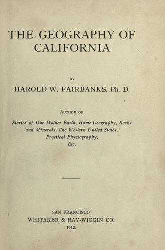 Cover for The geography of California
