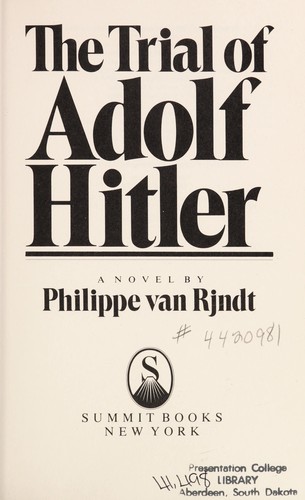 Cover for The trial of Adolf Hitler