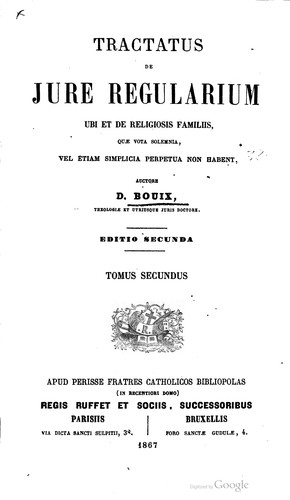 Cover for Tractatus de jure regularium