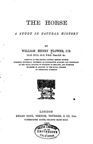 Cover for The Horse: A Study in Natural History