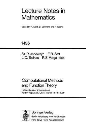 Cover for Computational methods and function theory