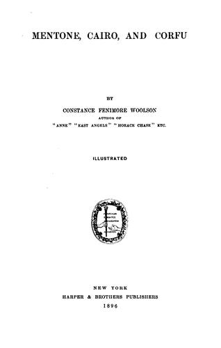 Cover for Mentone, Cairo and Corfu