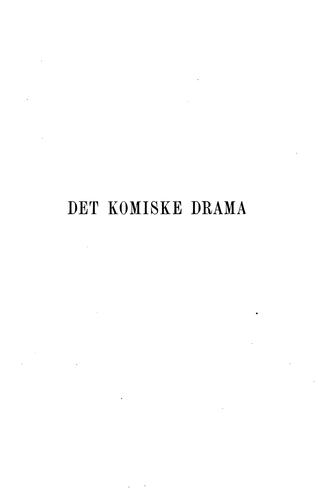 Cover for Det komiske dramas; oprindelse og udvikling i Frankrig før renaissancen.