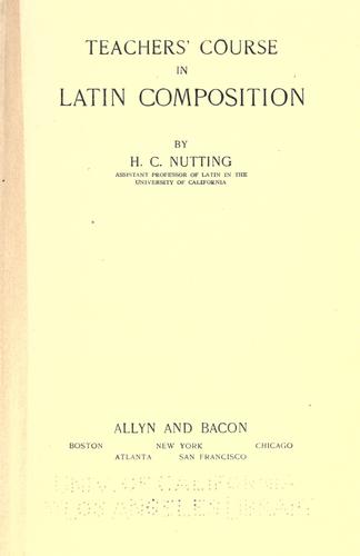 Cover for Teachers' course in Latin composition