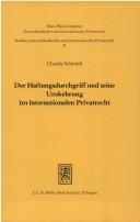 Cover for Der Haftungsdurchgriff und seine Umkehrung im internationalen Privatrecht