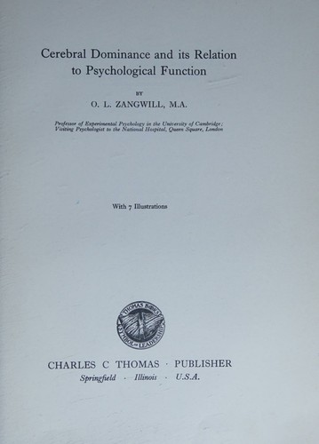 Cover for Cerebral dominance and its relation to psychological function.