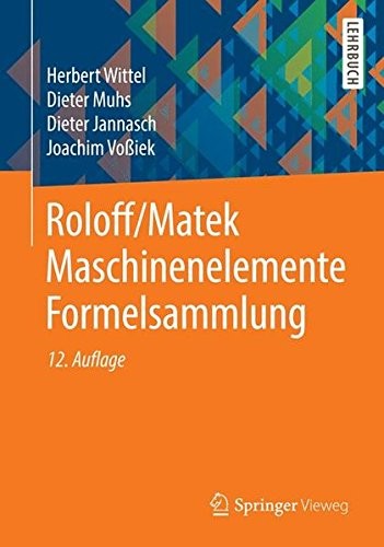 Cover for Roloff/Matek Maschinenelemente Formelsammlung