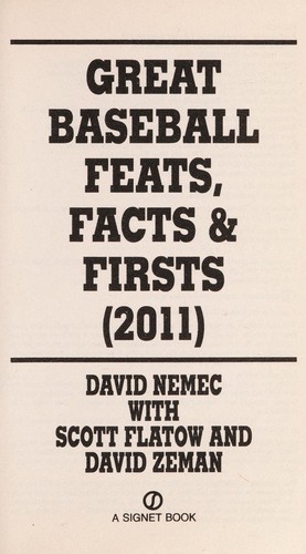 Cover for Great baseball feats, facts, & firsts (2011)
