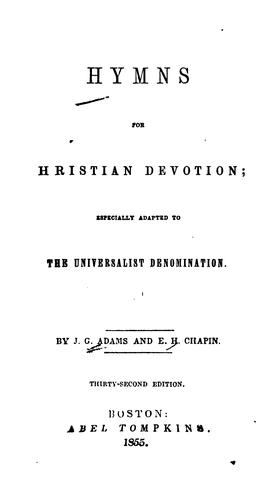 Cover for Hymns for Christian Devotion: Especially Adapted to the Universalist Denomination