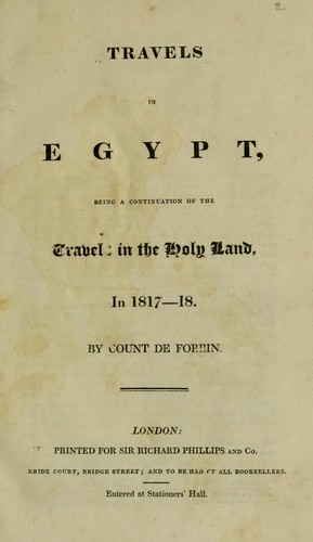 Cover for Travels in Egypt