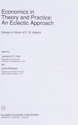 Cover for Economics in theory and practice
