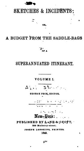 Cover for Sketches & Incidents, Or, A Budget from the Saddlebags of a Superannuated Itinerant