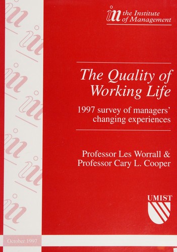 Cover for The quality of working life