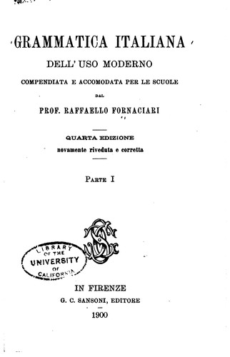 Cover for Grammatica italiana dell'uso moderno: compendiata e accomodata per le scuole