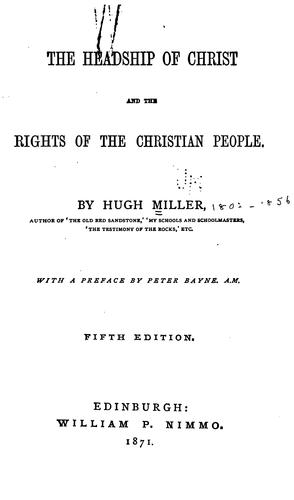 Cover for The Headship of Christ and The Rights of the Christian People