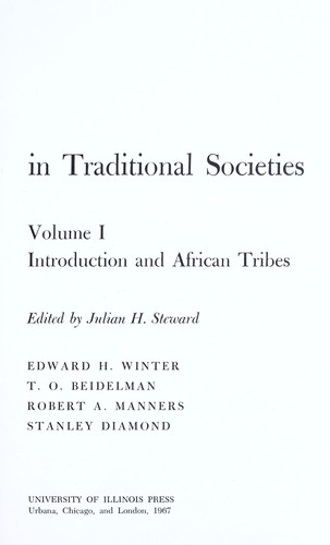 Cover for Contemporary change in traditional societies