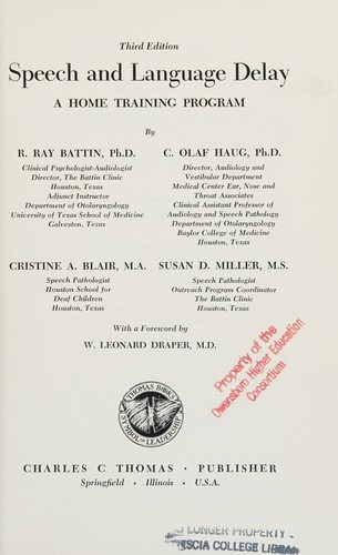 Cover for Speech and language delay