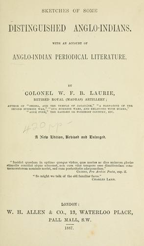 Cover for Sketches of some distinguished Anglo-Indians