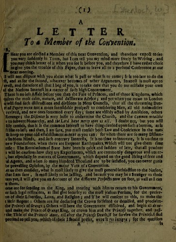 Cover for A letter to a member of the convention