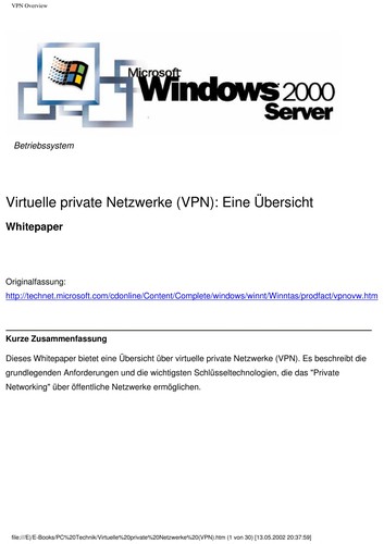 Cover for Virtuelle private Netzwerke