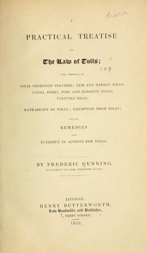 Cover for A practical treatise on the law of tolls