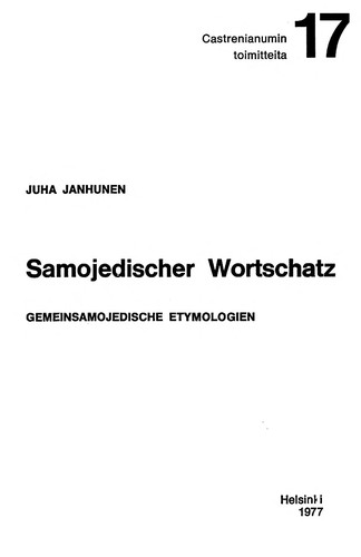 Cover for Samojedischer Wortschatz