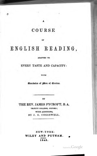 Cover for A Course of English Reading: Adapted to Every Taste and Capacity: with ...