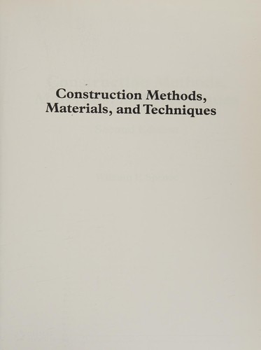 Cover for Construction methods, materials, and techniques
