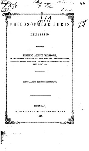 Cover for Philosophiae juris delineatio
