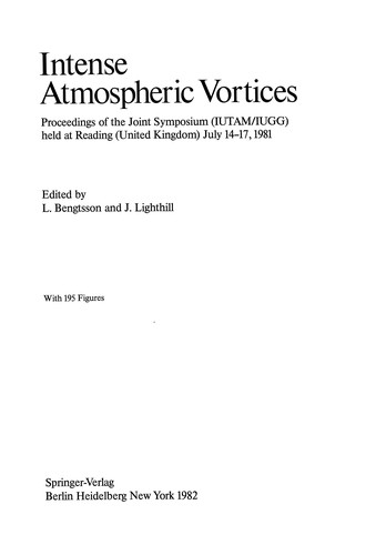 Cover for Intense Atmospheric Vortices
