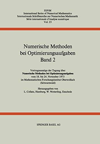 Cover for Numerische Methoden bei Optimierungsaufgaben : Band 2