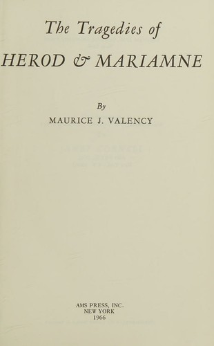 Cover for The tragedies of Herod & Mariamne