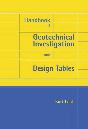 Cover for Handbook of geotechnical investigation and design tables