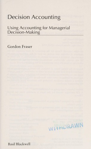 Cover for Decision accounting