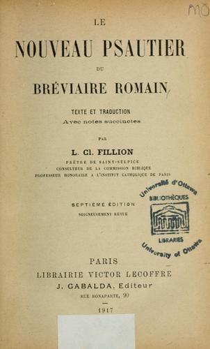 Cover for Le nouveau psautier du breviaire romain