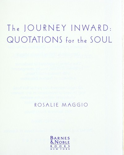 Cover for The journey inward