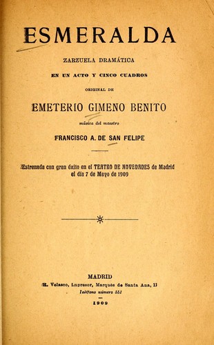 Cover for Esmeralda